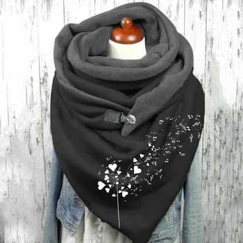 Женский шарф, зимний шарф с принтом Лошади, Пуговица, мягкая обертка, плюшевые бархатные теплые шарфы, шали, обертывания для шеи в винтажном стиле, шейные платки