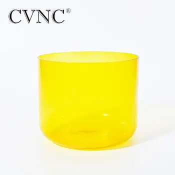 Поющая чаша CVNC из 7-дюймового желтого алхимического прозрачного кварца для исцеления звуком с бесплатным молотком и уплотнительным кольцом