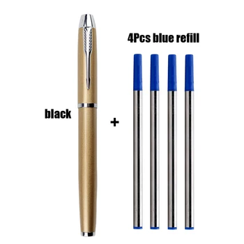 1 + 4шт Роскошный подарочный набор ручек Высококачественная шариковая ручка с синими и черными металлическими шариковыми ручками для рождественского подарка