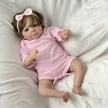 18-дюймовая новорожденная кукла Реборн Фелиция Реалистичный Мягкий на ощупь Приятный ребенок Многослойная 3D-кожа с видимыми венами