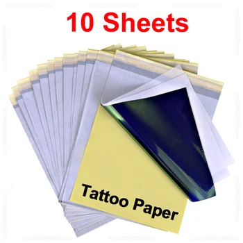 10 Листов бумаги для переноса татуировки Формата А4 Бумага для термопереноса трафарета для машинки для переноса татуировки Копировальная бумага с рисунком татуировки своими руками