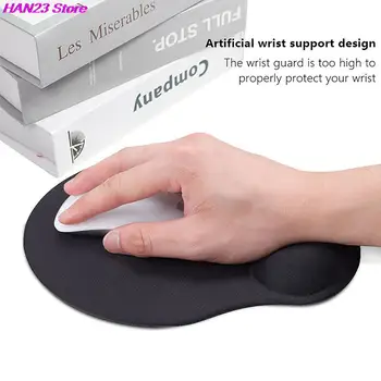 1шт Черный коврик для мыши с подставкой для запястья, противоскользящий игровой коврик для мыши, Коврик для мыши, Аксессуары для клавиатуры ПК, ноутбуков