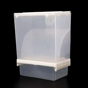 Автоматическая кормушка для птиц в клетке, диспенсер для корма для попугаев, прозрачный акрил, без беспорядка