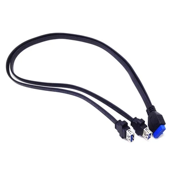 3шт 0,3 м Двухпортовый удлинительный кабель USB 3.0 для передней панели типа 