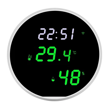 Светодиодный экран для управления приложением Датчик температуры в помещении с функцией часов Для дома Белый