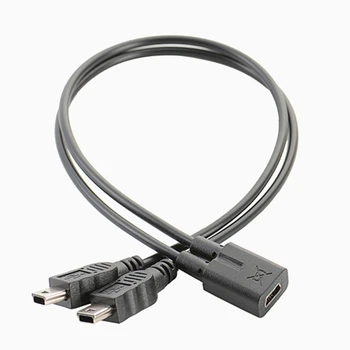 Высокоскоростной кабель для зарядки USB 2.0 Mini с 5-контактным преобразователем между двумя разъемами