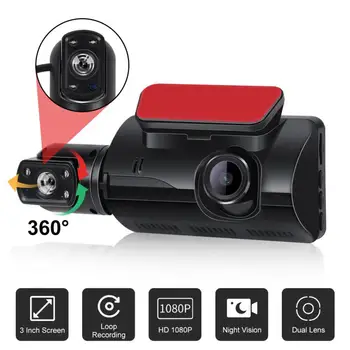 Объектив Автомобильного Видеомагнитофона HD1080P Dash Cam Car Black Box 3,0-дюймовый IPS-Рекордер Камеры Ночного Видения G-sensor Loop Recording Dvr