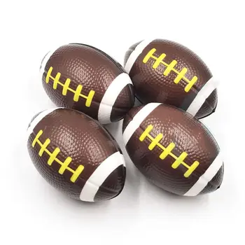 4шт Мягкий мяч для игры в американское регби в стиле ретро с медленным отскоком, мини-коричневый, с вырезанным рисунком, мягкие игрушки-непоседы, тренировочный мяч