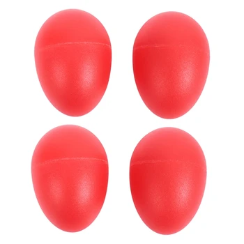 2 пары пластиковых ударных музыкальных шейкеров Egg Maracas красного цвета