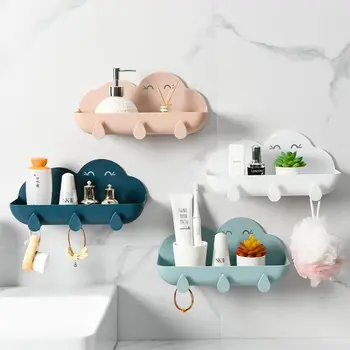 Высококачественная подставка для мыла в форме облака, настенный сливной держатель для мыла, губка с 3 крючками для ванной