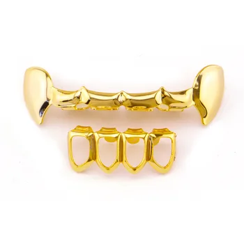 Форма зубов тигра Grillz Top & Bootom Зубные заглушки для рта Косплей Вечеринка Рэппер Хип-Хоп Ювелирные изделия TG073