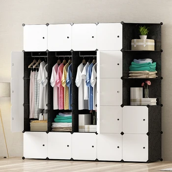 черно-белый пластиковый складной шкаф для хранения на 20 кубов
