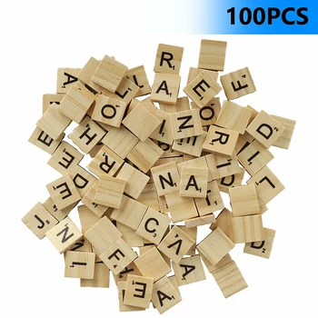 100 Шт деревянных плиток с буквами, идеально подходящих для поделок, плитки с буквами, пишущими ранние буквы, плитки из 100 шт дерева