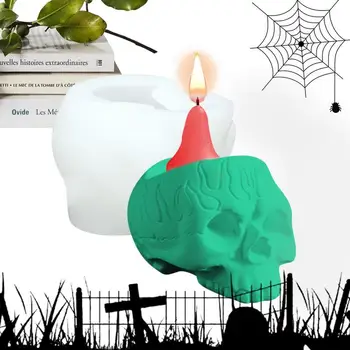 3D Подсвечник с черепом, Силиконовая форма, украшение для Хэллоуина, Мыло ручной работы, Гипсовая смола, инструменты для литья изделий из эпоксидной смолы для дома, подарки