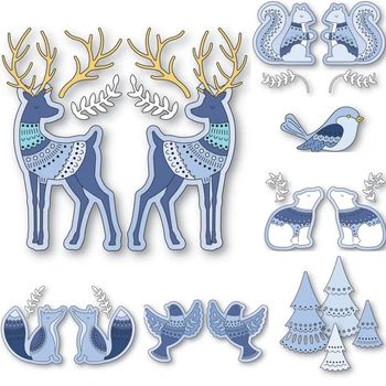 Рождественская коллекция Animal 2023 Новые металлические режущие формы для украшения альбома для вырезок Diy Форма для бумажных открыток, альбома для тиснения
