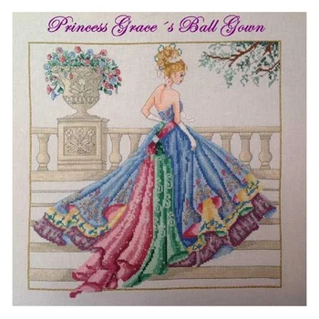Золотая коллекция Amishop Красивый Набор для вышивания крестиком Платье принцессы для выпускного вечера для девочек с цветами