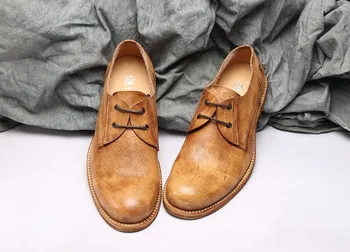 Роскошная мужская обувь из натуральной кожи, Высококачественный итальянский дизайн, Отполированные вручную оксфорды на шнуровке, Мужская обувь