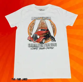 Новый тур ZZ Top Eliminator 1983 по США, мужская винтажная классическая футболка