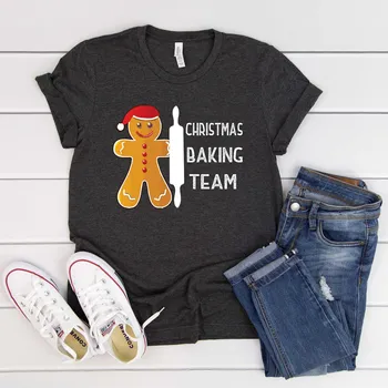 Семейная футболка Команды по Выпечке Рождественского Печенья