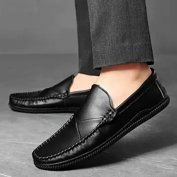 Мужская обувь Tods, Новинка 2023 года, Мужская обувь без застежки из натуральной кожи в Европейском стиле, Мужская обувь для подростков, Деловая Повседневная Кожаная обувь для мужчин