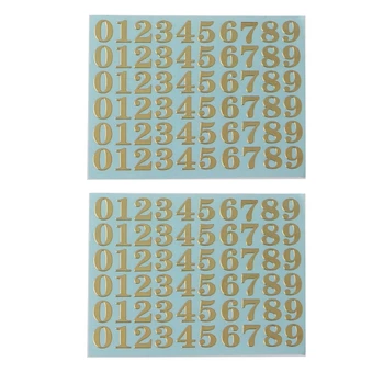 2 листа металлических наклеек с буквами и блестящими наклейками с номерами Самоклеящиеся наклейки из 26 букв