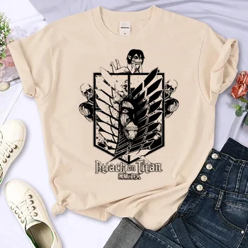 Атака на Титанов футболка женская Y2K забавная японская футболка для девочек графическая одежда