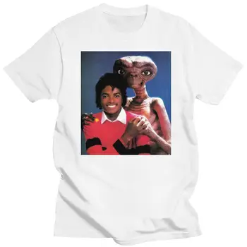 Новое поступление 2022 года, Летняя Модная Футболка из 100% хлопка Homme - Michael Jackson E.T L & Extraterrestre - Amusant Pop Musique Tees