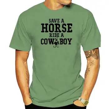 Мужская футболка Save A Horse Ride, ковбойская футболка с принтом, футболки-тройники