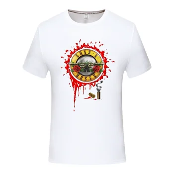 Логотип Guns N Roses Bullet Slash Rock Metal Music белая мужская футболка Homme Футболка на заказ бесплатная доставка