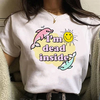 Футболки Dead Inside, женская манга, японская футболка для девочек, дизайнерская одежда в стиле манга харадзюку