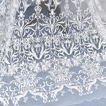 Кружева длиной 1 метр, кружевная ткань из тюля с аппликацией, вечерние кружева 2019, популярные французские кружевные ткани для свадебного платья, поделки своими руками