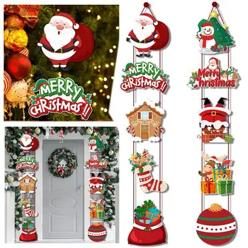 Рождественские украшения, дверные подвесные баннеры для украшения дома В Европе и Америке, дверной занавес, С Рождеством, Санта