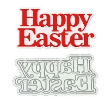 Матрица для резки металла 2023 Трафареты английских фраз для скрапбукинга Happy Easter Craft Die для декора бумажных открыток