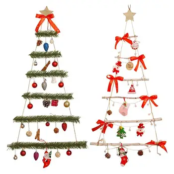 Рождественская лестница, елка со звездой, светящаяся, елочная форма С украшением в виде звезды, Декор в форме дерева С Санта-Клаусом И колокольчиками для