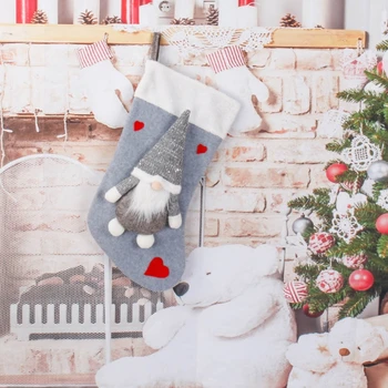 Рождественский чулок 3D шведский гном Рождественские нетканые чулки для камина