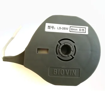 10 ШТ 6 мм*8 м Чернильная Лента BIOVIN Кассетные Ленты Для Этикеток LS-06Y/W Бело-Желтые Наклейки Для Электронной Машины Для Нанесения Надписей S650 S700E