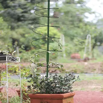 Антикоррозийная клетка для овощей, прочная металлическая спиральная решетка для растений, Устойчивая опора для внутренних / наружных садов, Универсальная для виноградных лоз.