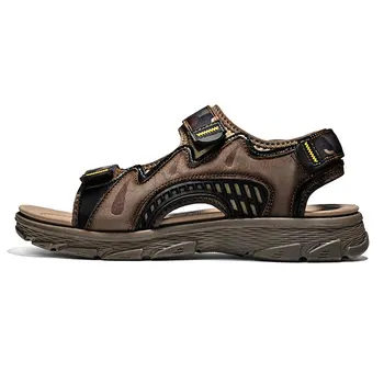 Мужские сандалии из натуральной кожи, летняя новая уличная ультралегкая повседневная обувь для пеших прогулок, Походные мужские тапочки, Пляжная обувь для болотной ходьбы