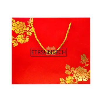 100шт Китайский Стиль Красное Двойное Счастье Бумажные Подарочные Пакеты для Свадебной Упаковки Сумка с Ручкой Для Вечеринок