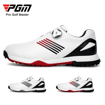 Мужская обувь для гольфа PGM, удобная мужская обувь для гольфа с пряжкой, водонепроницаемые кроссовки из натуральной кожи с шипами и гвоздями, нескользящие кроссовки