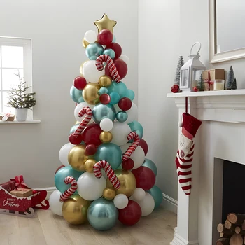 Винтажный красный и зеленый шар для рождественской елки, украшения для вечеринок、 Украшения на открытом воздухе