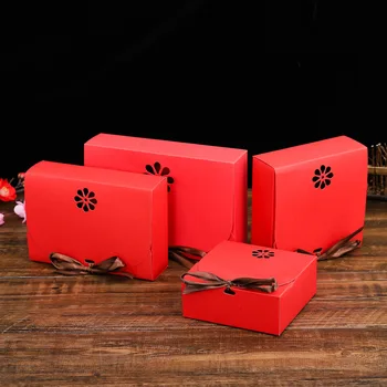 Подарочная коробка из Крафт-бумаги Упаковка для печенья, конфет, торта Подарочные коробки Квадратные Складные Упаковочные коробки из черного картона