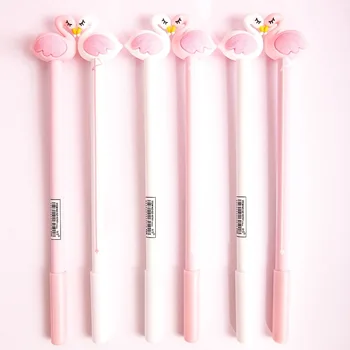 6шт 0,5 мм, Милая Розовая Гелевая ручка Princess Flamingo, ручка для письма и подписи, Канцелярские принадлежности для детей, школьные Канцелярские принадлежности