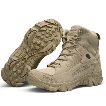 Мужские военные ботинки, армейские тактические ботинки, уличные водонепроницаемые рабочие мужские ботильоны из коровьей замши, походная защитная обувь, мужская спортивная обувь