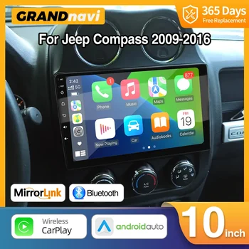 Автомобильное Радио Для Jeep Compass Patriot 2009-2016 Стереоплеер 10 дюймов Android 11 Беспроводной Carplay Android Автоматическая GPS Навигация RDS