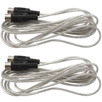 2шт 9,8-футовый разъем для подключения 5-контактного удлинительного кабеля для музыкальных инструментов по стандарту DIN Midi от мужчины к мужчине