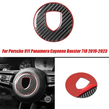 Накладка на рулевое колесо для Porsche 911 Panamera Cayenne Boxster 718 2019-2023 Наклейка с логотипом в виде круга
