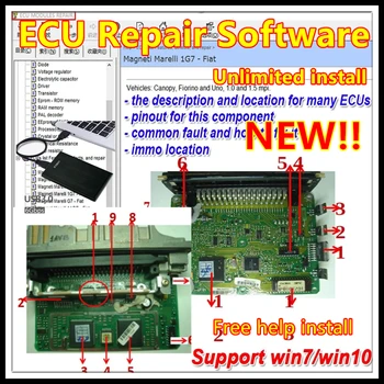 Новейшее программное обеспечение для ремонта ECU Модули ECU Восстанавливают распиновку Immo Location, включая мультиметры, дефекты транзисторной памяти EEprom, ремонт автомобилей До