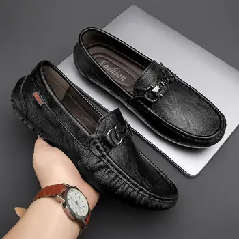 Мужская обувь модного бренда Tods 2023, Новая повседневная кожаная обувь крупного бренда высокого класса, мужские кожаные туфли с принтом на одной педали