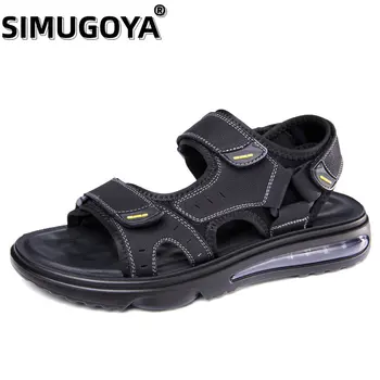 Бренд SIMUGOYA 2023 летние кожаные мужские сандалии для отдыха, уличная пляжная обувь, мужская обувь Sandalias para hombres, мужская обувь